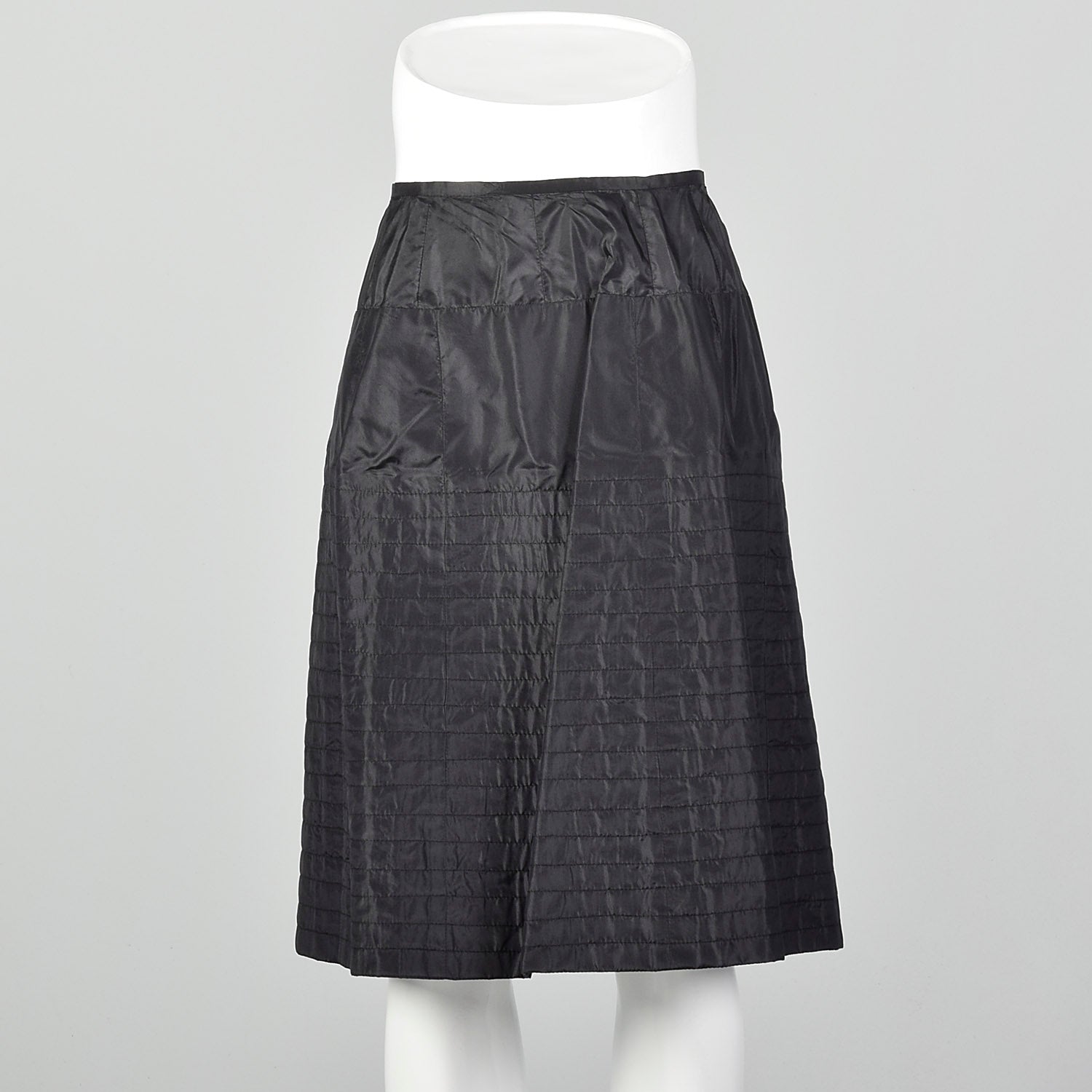 Small 1950s Black Quilted Underpinning Slip