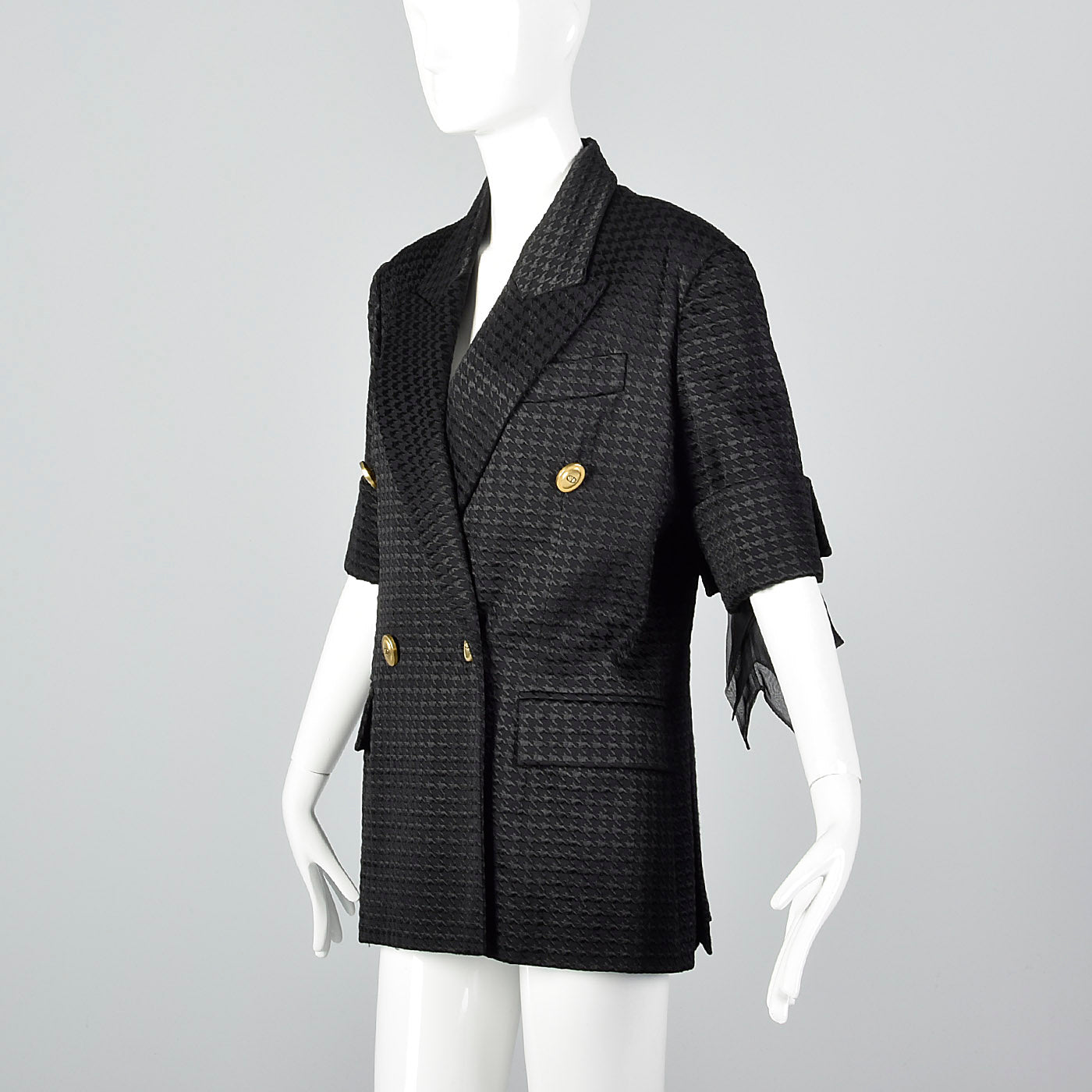 1980s Christian Dior Boutique Short Sleeve Black Jacket