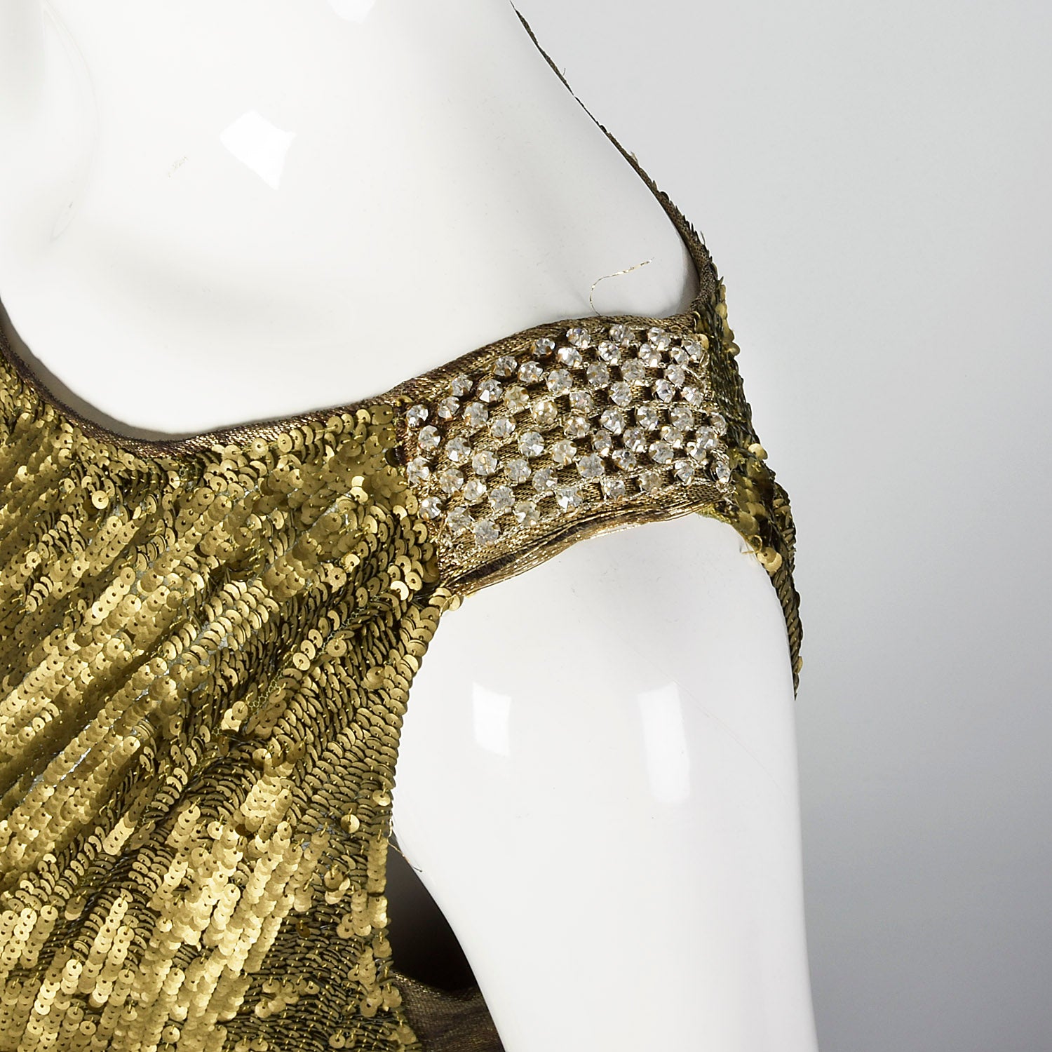 1920s Sequined Dress with Gold Lamé & Silk Details