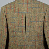 1930s Brown Tweed Jacket with Pleated Back Vent