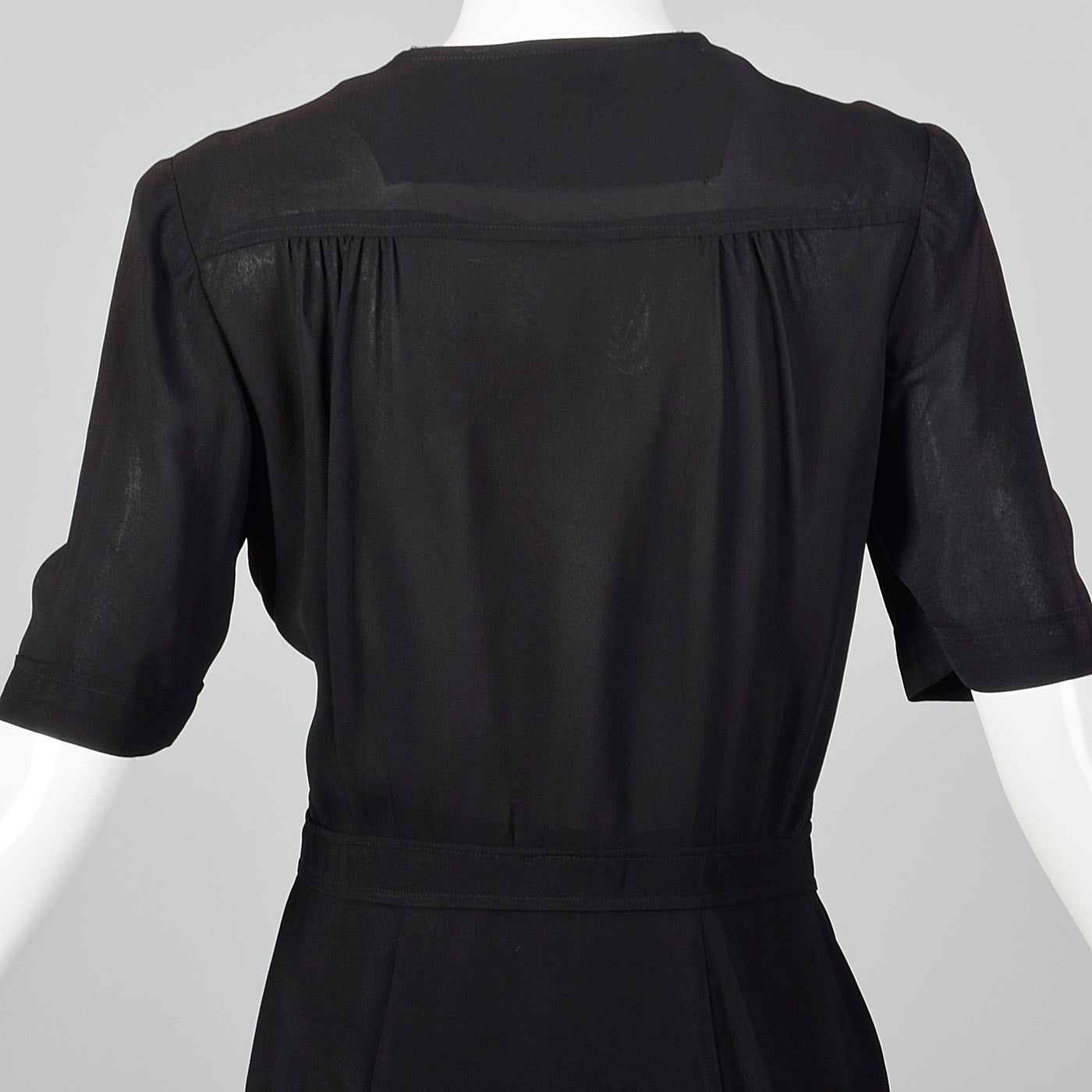 1940s Black Short Sleeve Blouse and Skirt Set
