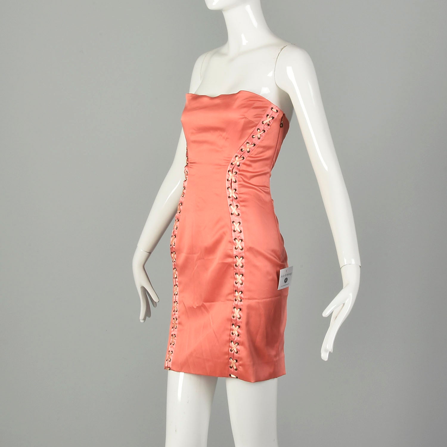 Small Just Cavalli Pink Corset Dress Sexy Strapless Satin NWT