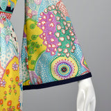 1970s Psychedelic Print Maxi Dress with Bell Sleeves