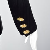 1980s Givenchy Nouvelle Boutique Black Velvet Skirt Suit