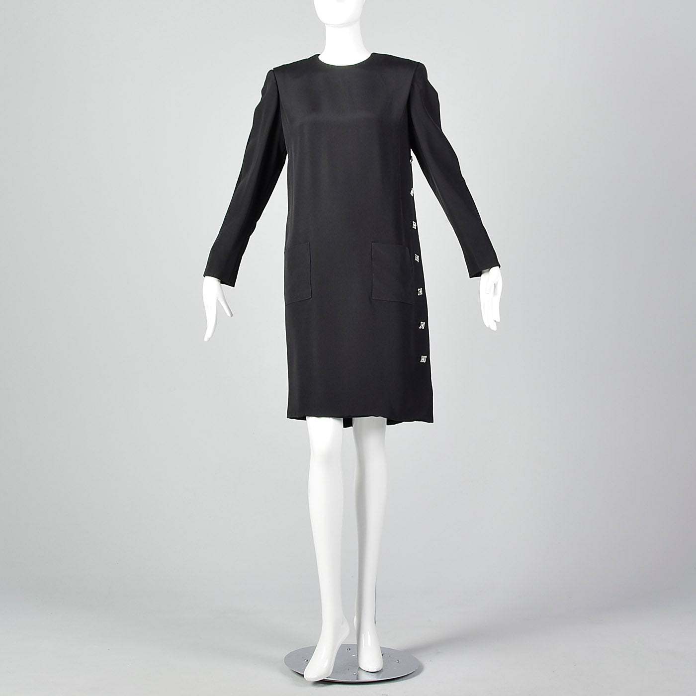 1980s Michael Novarese Black Dress