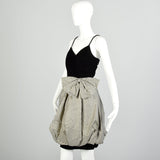 XS 1980s Black Velvet Metallic Gold Sleeveless Bubble Hem Party Dress