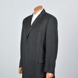 1960s Dark Green Herringbone Tweed Long Coat