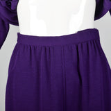 1970s Oscar de la Renta Purple Knit Two Piece Set
