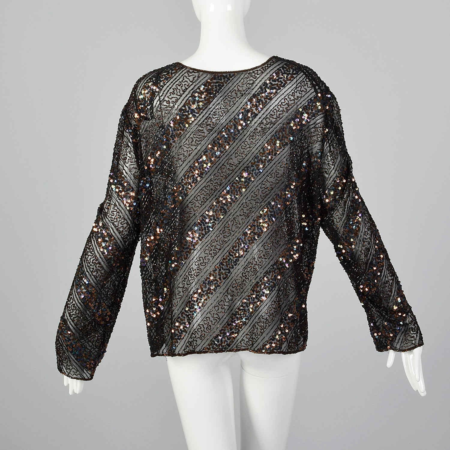 Large 1970s Beaded Open Front Top