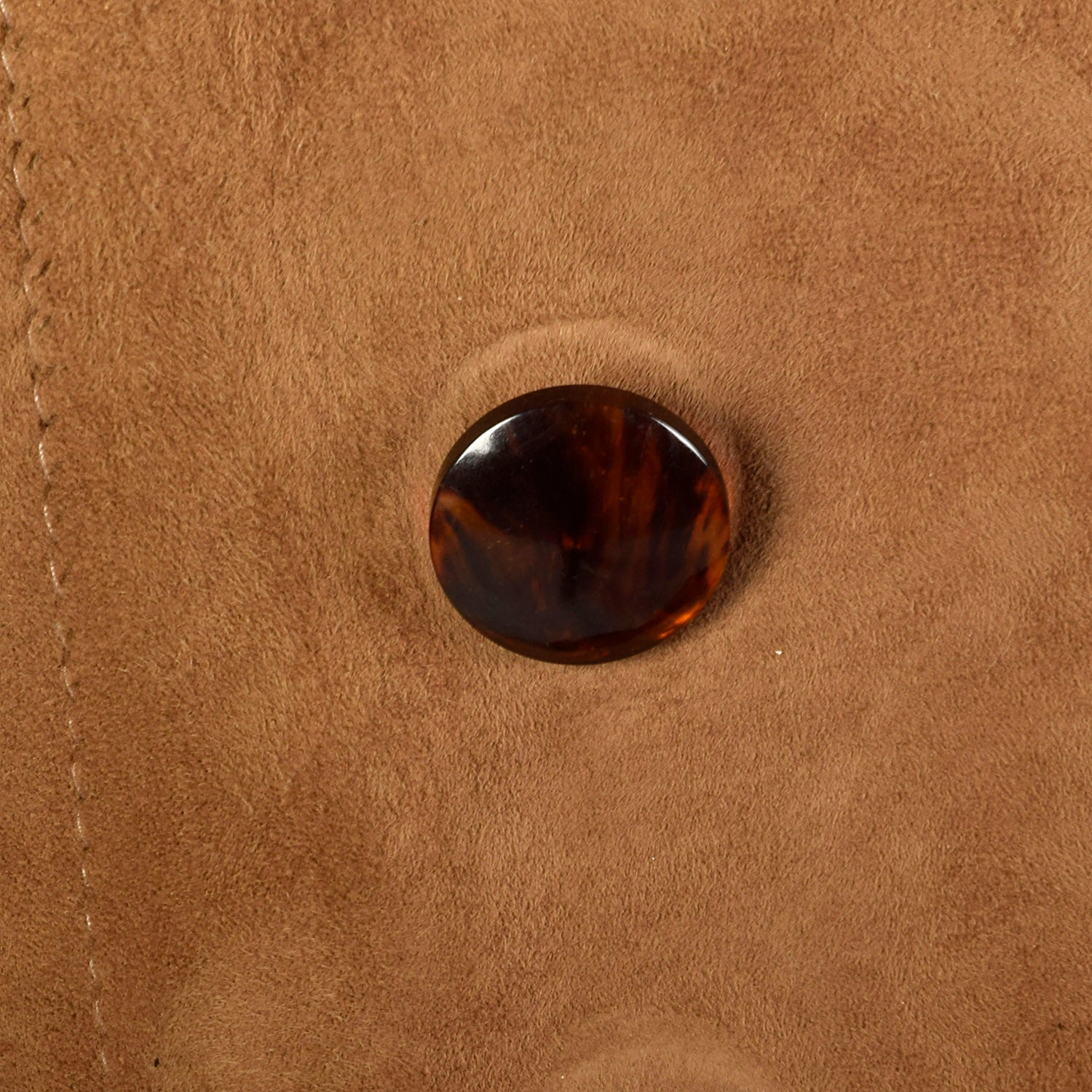 Small 1960s Mod Trench Coat Suede Leather Double Breasted Jacket
