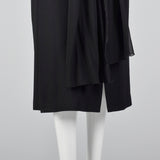 1990s Bill Blass Evening Black Dress with Illusion Bodice