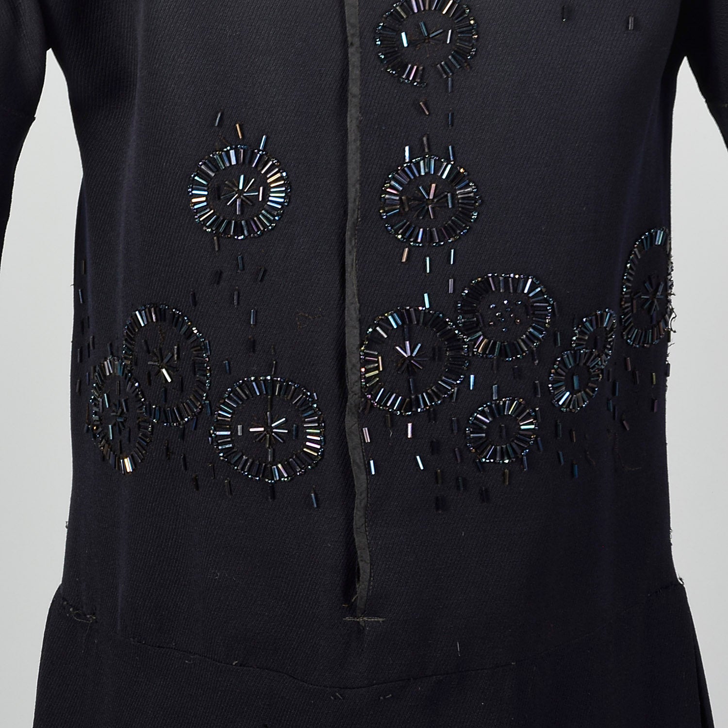 XS 1920s Black Beaded Dress