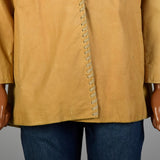 Large 1990s Natural Leather Jacket