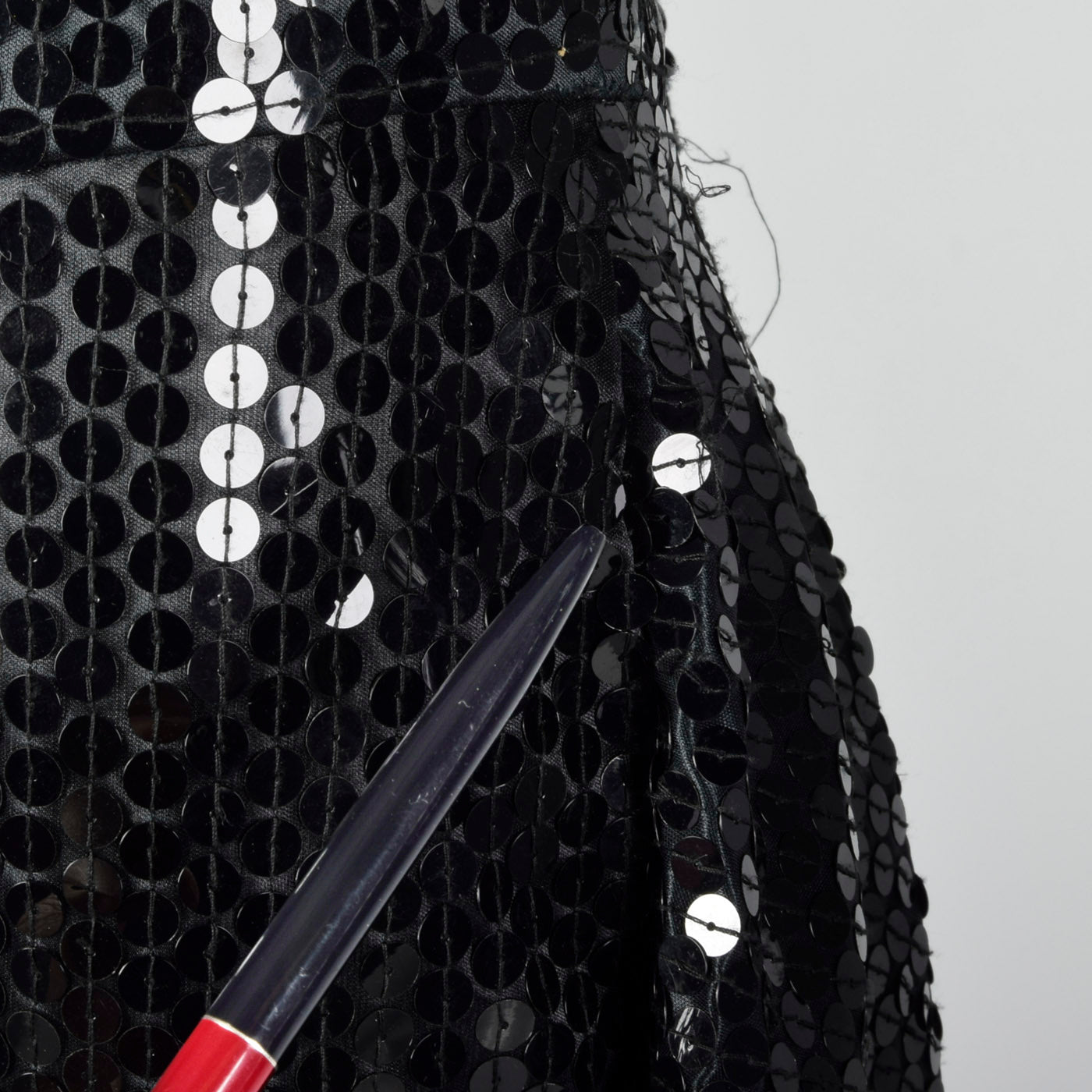1980s Oleg Cassini Black Sequin Dress