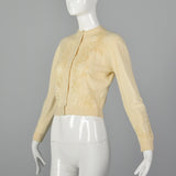 1950s Cashmere Sweater with Lace Inserts