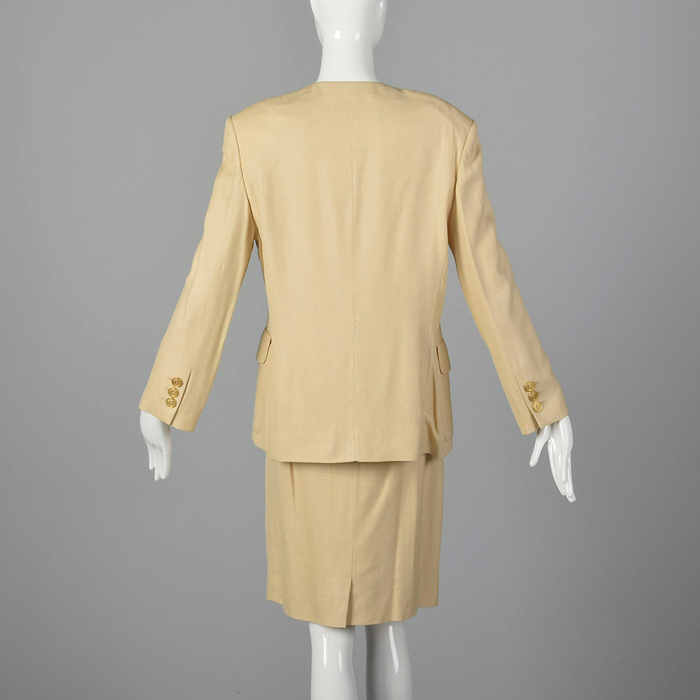 1980s Louis Feraud Beige Skirt Suit