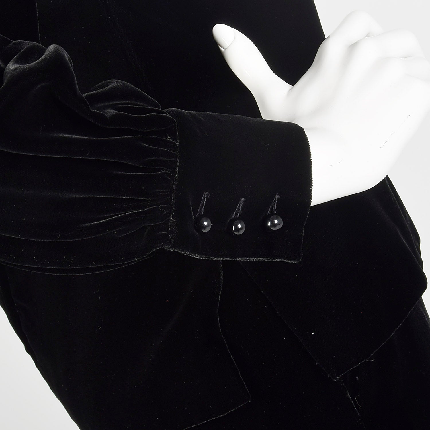 Small 1960s Black Velvet Two Piece Ensemble