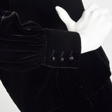 Small 1960s Black Velvet Two Piece Ensemble