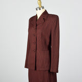 1940s Red and Black Check Skirt Suit