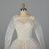 1950s White Lace Wedding Dress