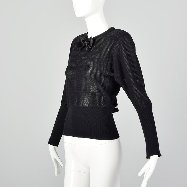 Sonia Rykiel 1980s Black Lurex Stripe Sweater