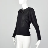 Sonia Rykiel 1980s Black Lurex Stripe Sweater
