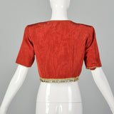 Small Yves Saint Laurent Rive Gauche 1990s  Red Cropped Bolero Jacket