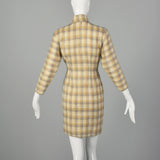 1960s Small Plaid Mohair Cheongsam Dress