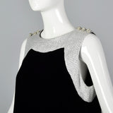1960s Marshall Field & Co. Black Velvet Dress with Silver Trim