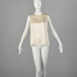 Medium Chanel Ivory Silk Shell Top 1980s