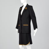 1980s Sonia Rykiel Black Knit Skirt Suit