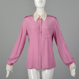 Medium Yves Saint Laurent Rive Gauche Pink Silk Blouse