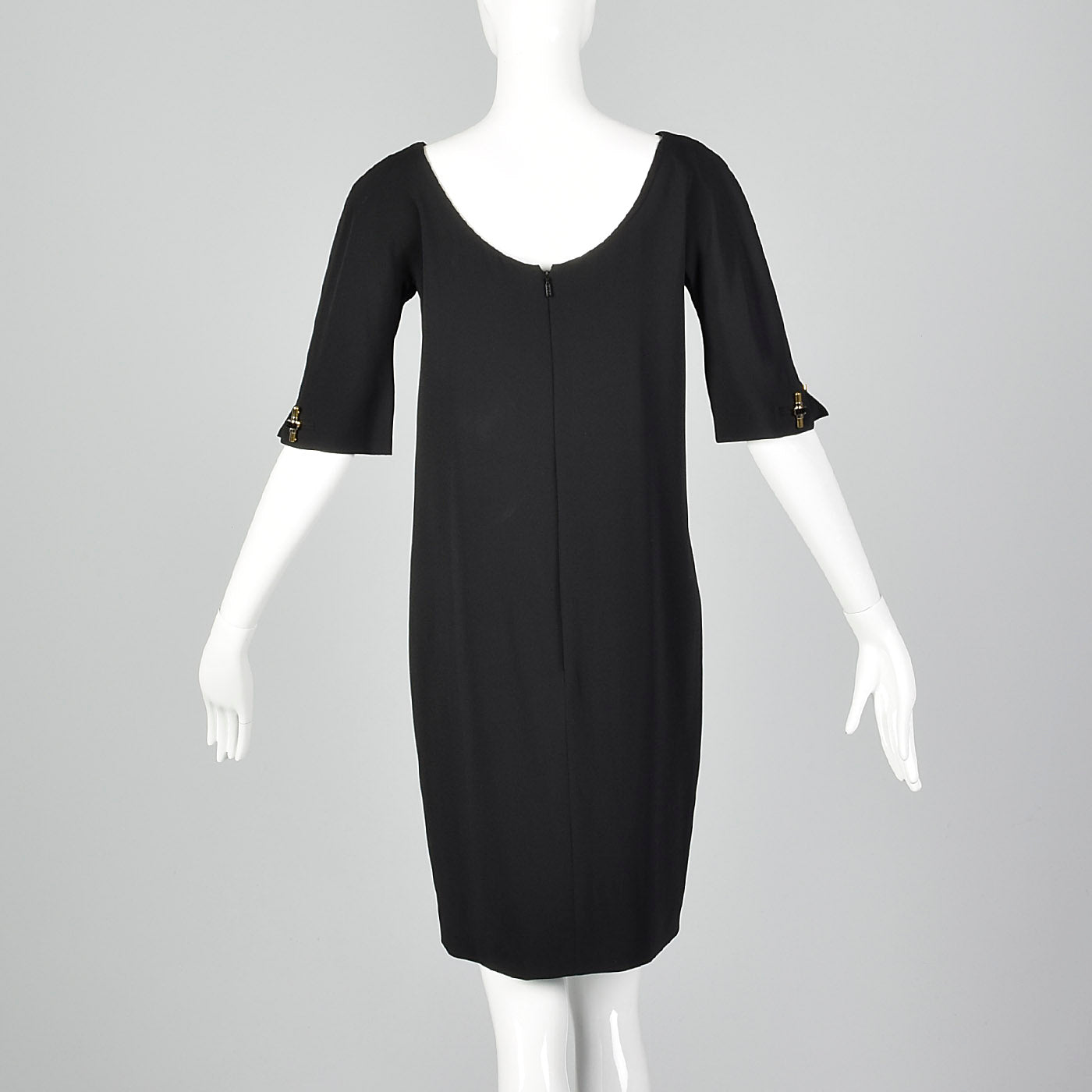 1990s Tom Ford for Gucci Black Shift Dress with Link Buttons