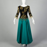 Medium Bob Mackie Boutique 1990s Black and Green Beaded Dress