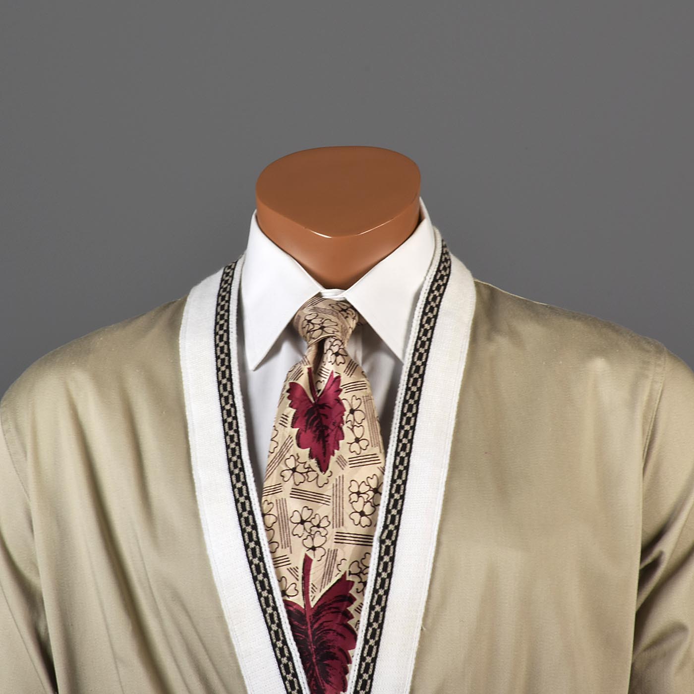 1960s Mens Casual Jacket with Ribbed Knit Trim