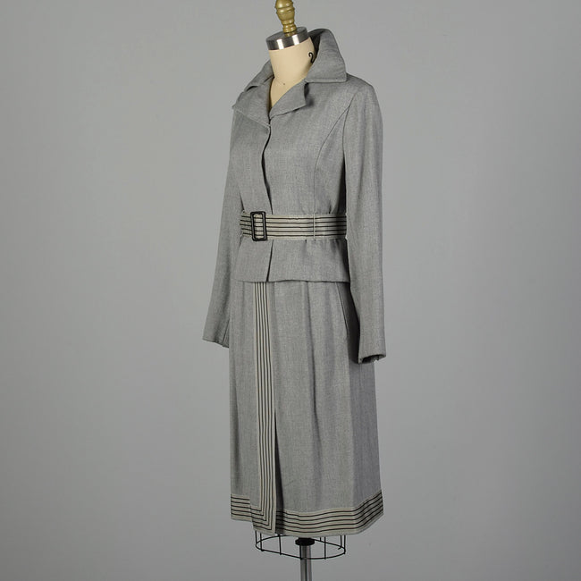 Small 1950s Gray Skirt Suit