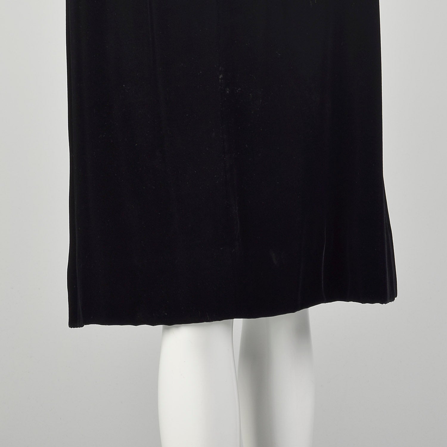 Medium 1970s Mollie Parnis Dress Classic Black Velvet Cocktail Party Modest Evening Gown