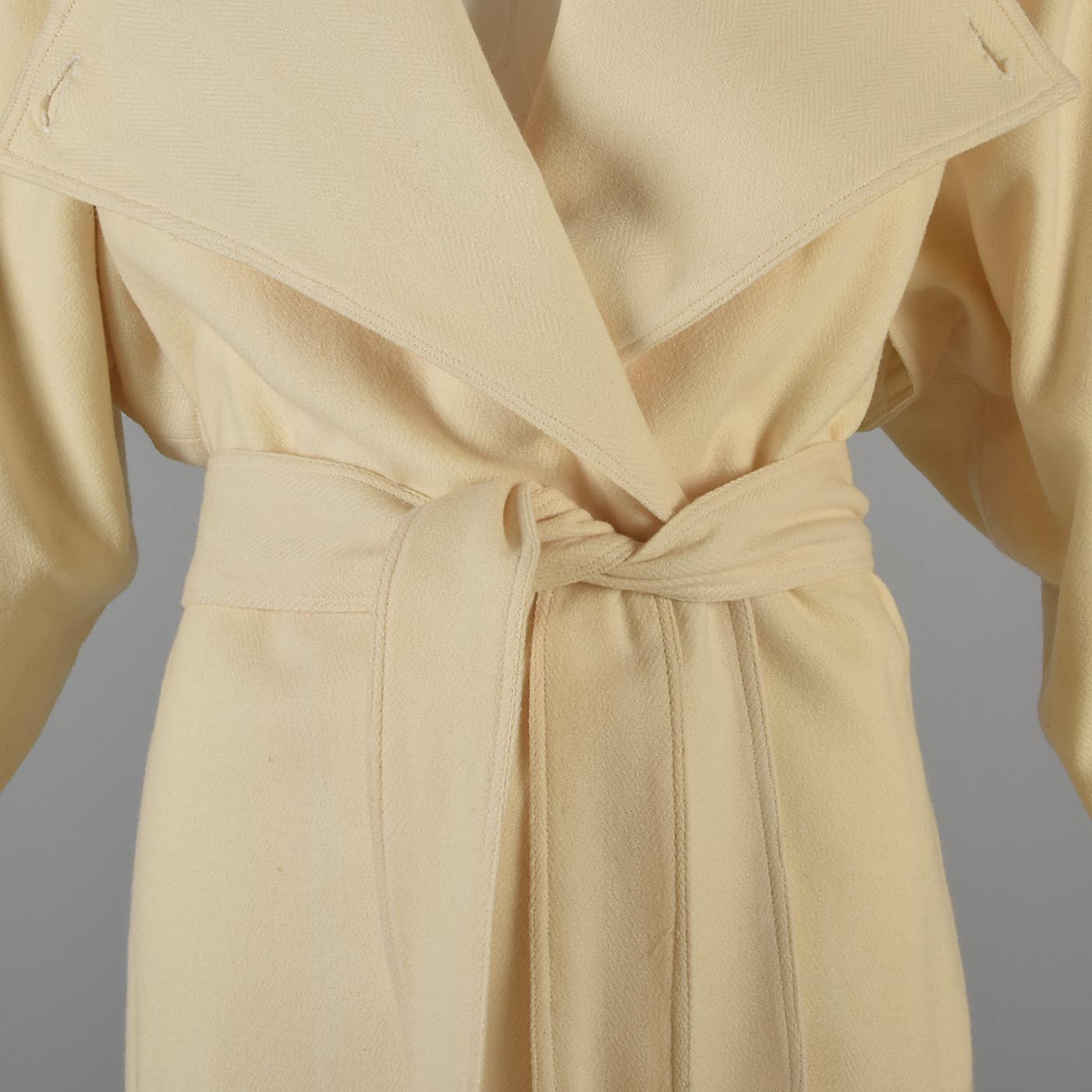 1980s Avant Garde Coat in Cream Wool