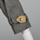 1970s Wool and Canvas Trench Coat with Snap Closures