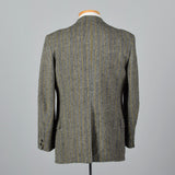 1970s Mens Brooks Brothers Bespoke Gray Tweed Jacket