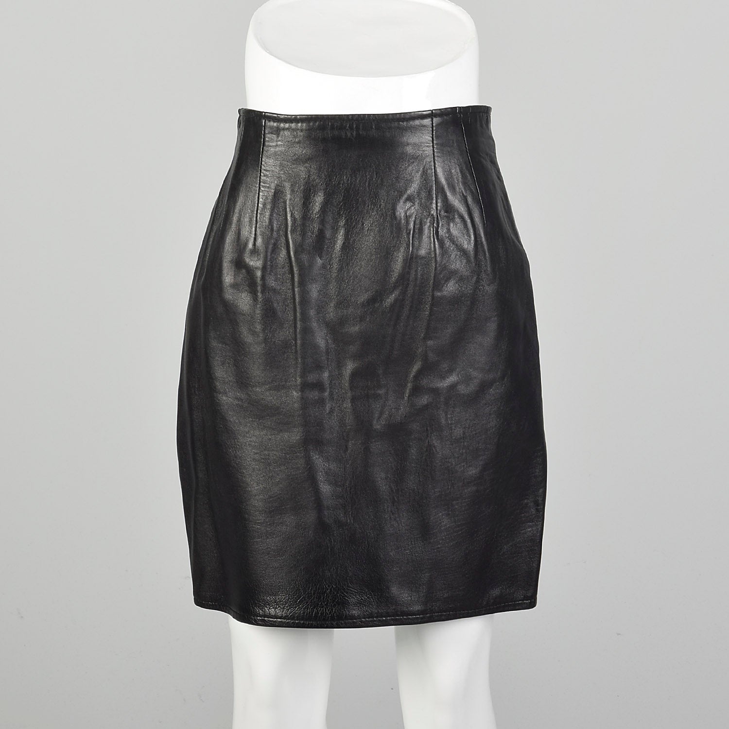 XS Black Leather Mini Skirt