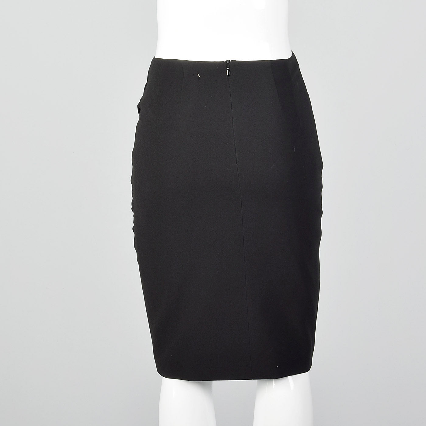 1990s Escada Black Pencil Skirt with Draped Detail