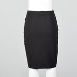 1990s Escada Black Pencil Skirt with Draped Detail
