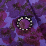 1960s Purple Floral Print Dress