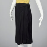 1940s Yellow Dress with Unique Hip Tie Sash