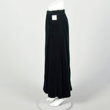 Medium 1980s Oscar De La Renta Green Velvet Maxi Wrap Skirt