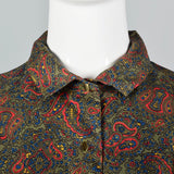 1950s Paisley Print Shirtwaist Dress