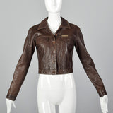 1990s Paco Rabanne Brown Leather Jacket