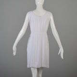 1950s White Day Dress with Floral Embroidery