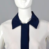 Deadstock Prada White Shift Dress with Navy Trim